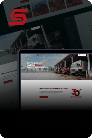 Existing Santoso Logistic website and content management interface composition